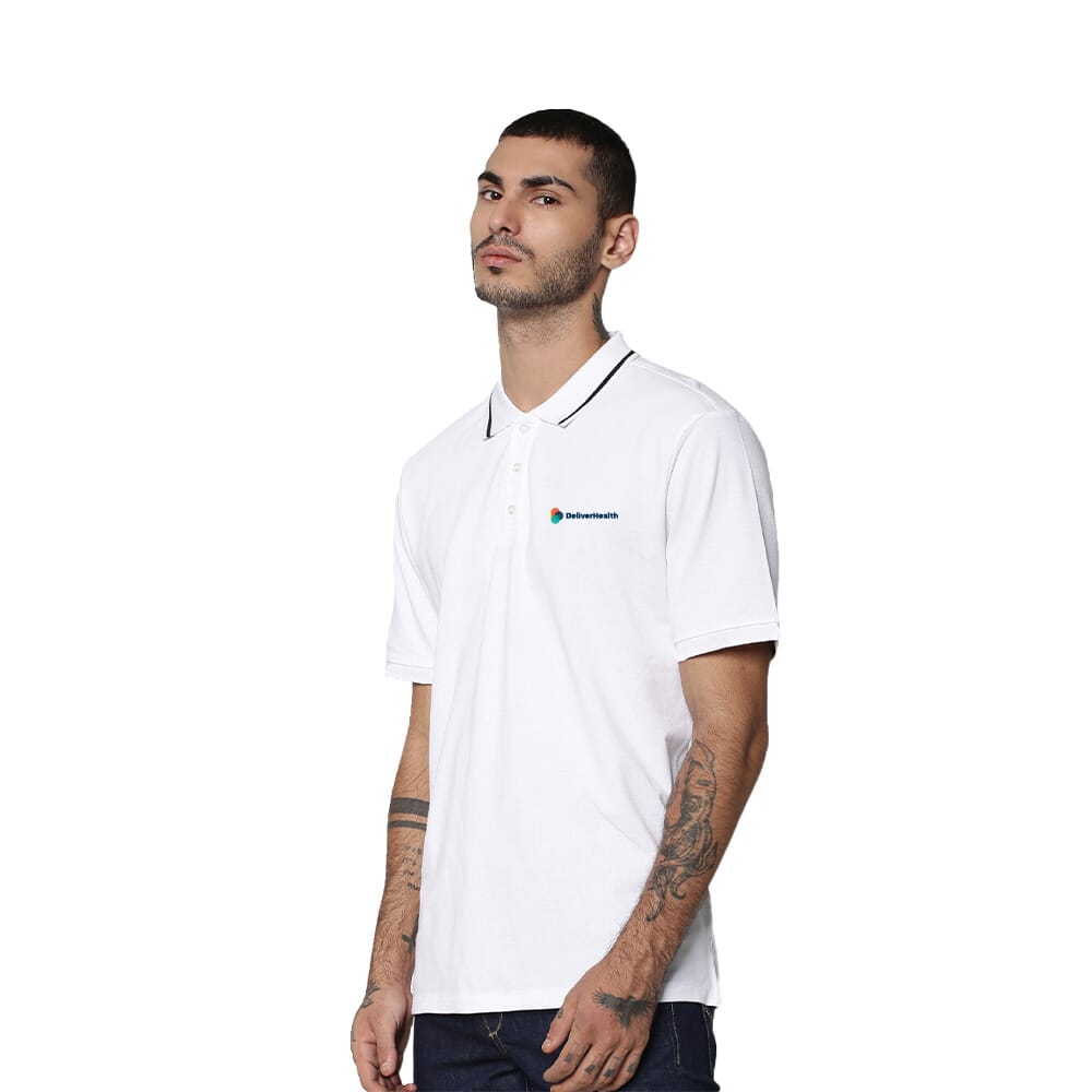 Jack & Jones Cool Max Polo T-Shirt White with Black Tipping
